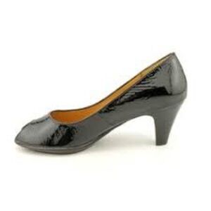 Sofft black patent leather heels‎ pumps peep toe size 7.5 dressy black tie